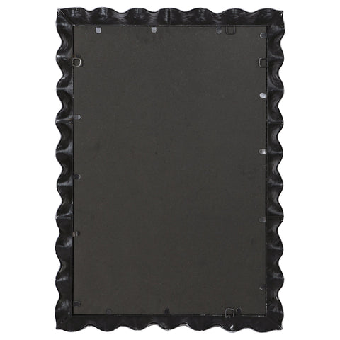 Contemporary Wavy Accent Mirror with Silver Leaf Framed Design