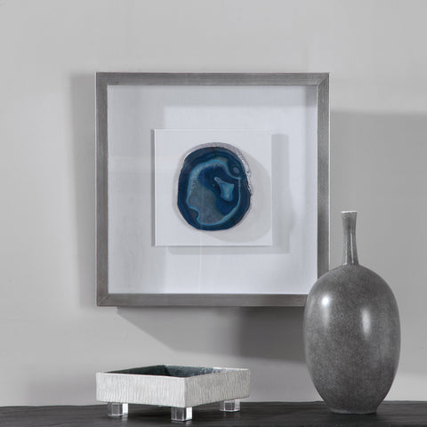 Kalia Blue Stone Modern Shadow Box Wall Hanging