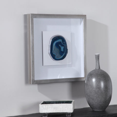 Kalia Blue Stone Modern Shadow Box Wall Hanging