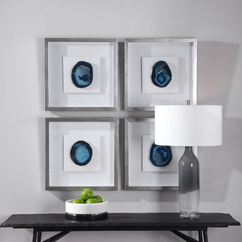 Kalia Blue Stone Modern Shadow Box Wall Hanging
