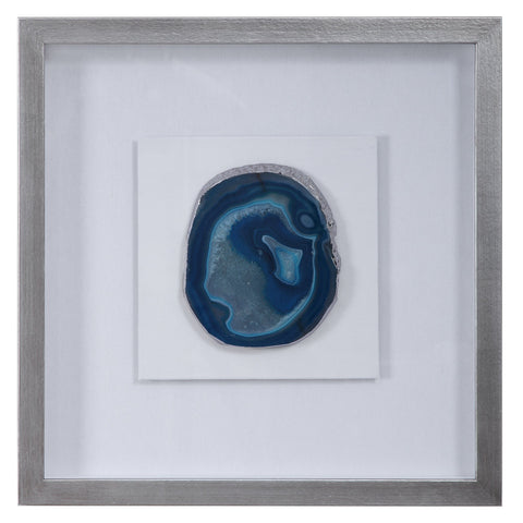Kalia Blue Stone Modern Shadow Box Wall Hanging