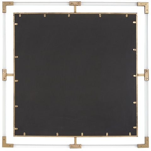 Contemporary Geometric Accent Mirror with Gold Leaf Framed Wall