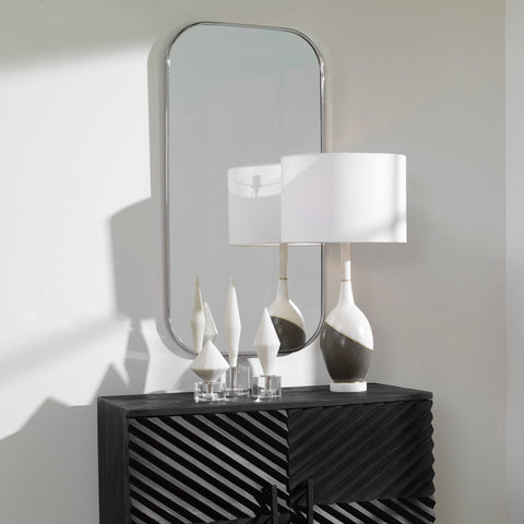 Contemporary Rectangle Accent Mirror with Polished Frame
