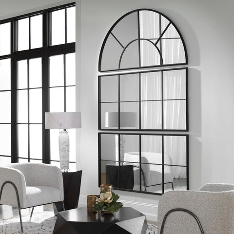 Contemporary Window Pane Rectangle Mirror for Dining Room