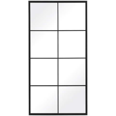 Contemporary Window Pane Rectangle Mirror for Dining Room