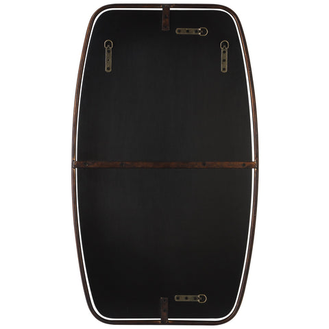 Contemporary Floating Rectangle Mirror with Distressed Bronze Frame