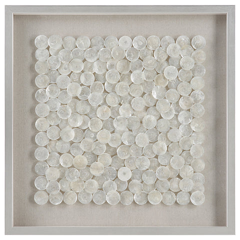 Roxas Capiz Shell Modern Shadow Box Wall Sculpture