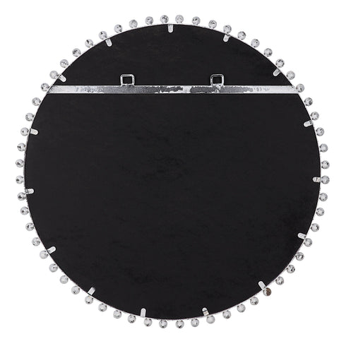 Traditional Distressed Ornate Round Accent Wall Mirror