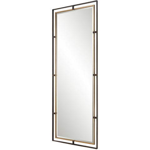 Contemporary Geometric Framed Wall Mirror for Entryway