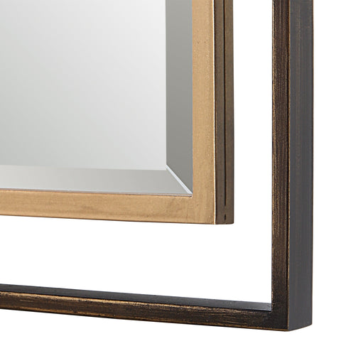 Contemporary Geometric Framed Wall Mirror for Entryway