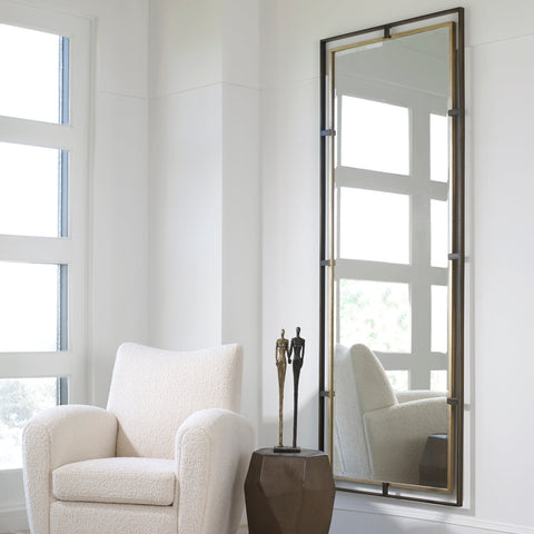 Contemporary Geometric Framed Wall Mirror for Entryway