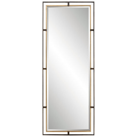Contemporary Geometric Framed Wall Mirror for Entryway