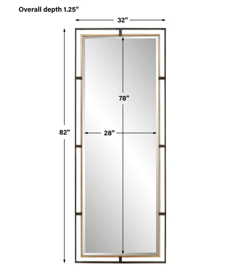 Contemporary Geometric Framed Wall Mirror for Entryway