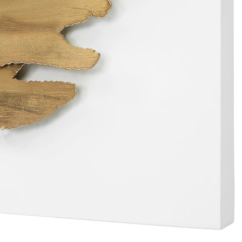 Lev White Metal Wall Decor Modern Antiqued Wall Sculpture