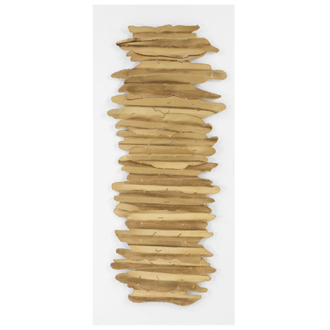 Lev White Metal Wall Decor Modern Antiqued Wall Sculpture