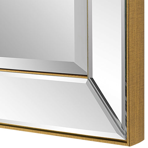 Contemporary Gold Leaf Framed Accent Wall Mirror for Entryway