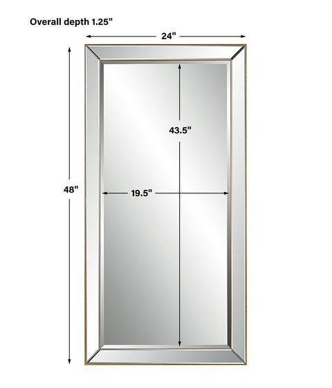 Contemporary Gold Leaf Framed Accent Wall Mirror for Entryway