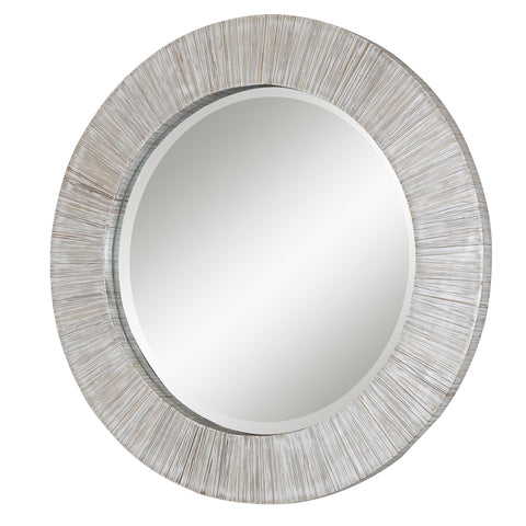 Organic Scandinavian Round Accent Mirror for Entryway