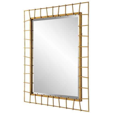 Contemporary Gold Leaf Framed Accent Wall Mirror