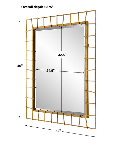 Contemporary Gold Leaf Framed Accent Wall Mirror