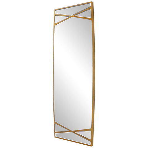 Contemporary Gold Leaf Framed Accent Wall Mirror for Living Room