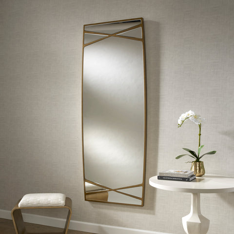 Contemporary Gold Leaf Framed Accent Wall Mirror for Living Room