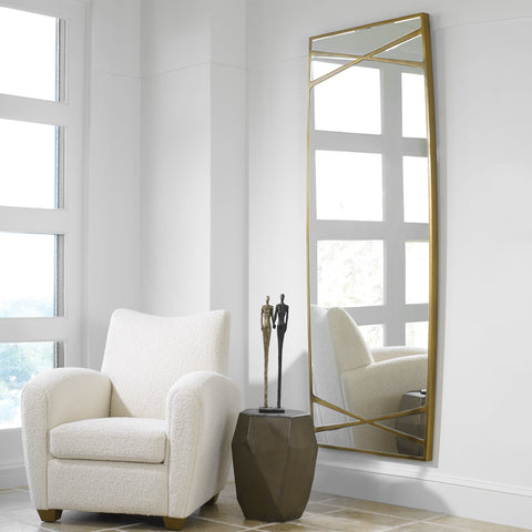 Contemporary Gold Leaf Framed Accent Wall Mirror for Living Room