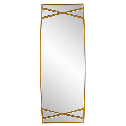 Contemporary Gold Leaf Framed Accent Wall Mirror for Living Room