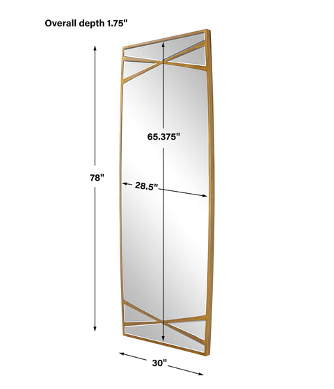 Contemporary Gold Leaf Framed Accent Wall Mirror for Living Room