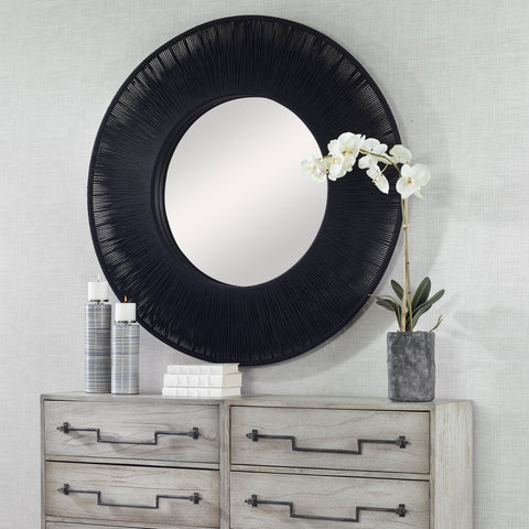 Bohemian Round Accent Mirror for Contemporary Entryway
