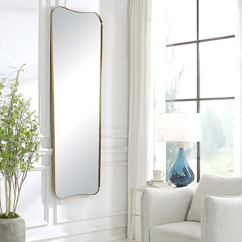 Contemporary Full Length Antique Rectangle Framed Wall Mirror