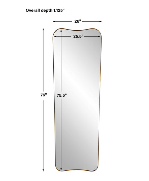 Contemporary Full Length Antique Rectangle Framed Wall Mirror