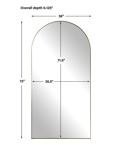 Contemporary Arch Accent Mirror with Antique Bronze Finish for Entryway