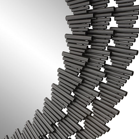 Contemporary Handcrafted Round Accent Mirror for Entryway