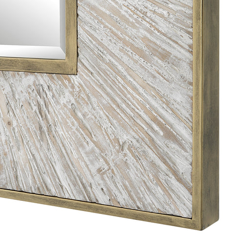 Rustic Distressed Square Accent Mirror for Entryway Wall