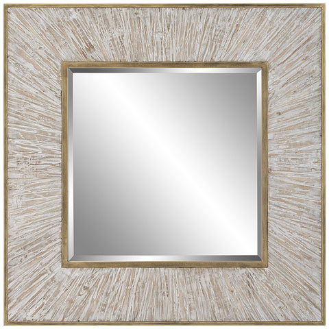 Rustic Distressed Square Accent Mirror for Entryway Wall