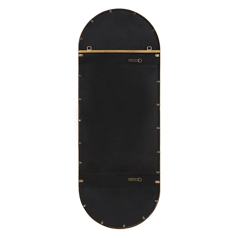 Contemporary Oval Accent Mirror with Gold Leaf Finish for Living Room