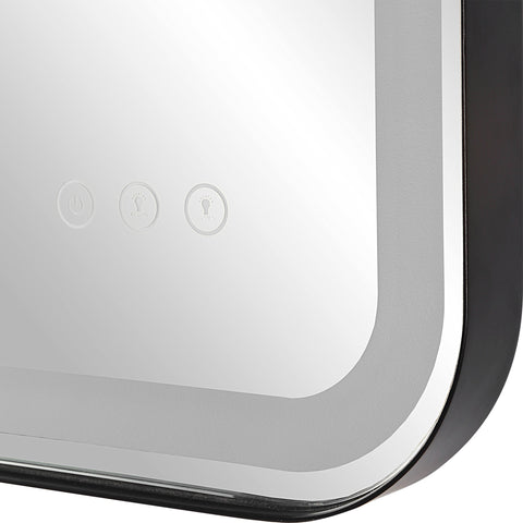 Contemporary Framed Vanity Mirror with Lighting for Bathrooms