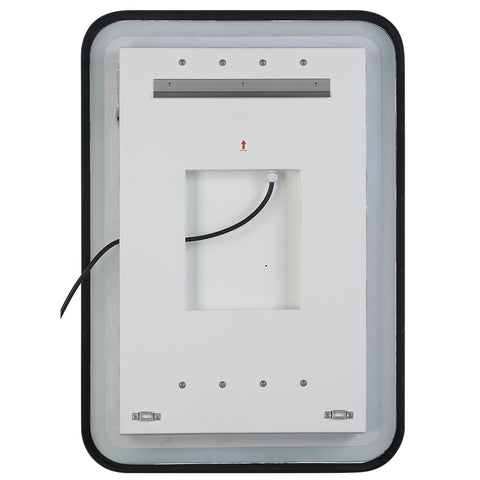 Contemporary Framed Vanity Mirror with Lighting for Bathrooms