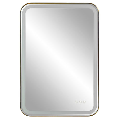 Contemporary Floating Vanity Mirror with Lighting for Bathroom