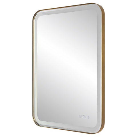 Contemporary Floating Vanity Mirror with Lighting for Bathroom
