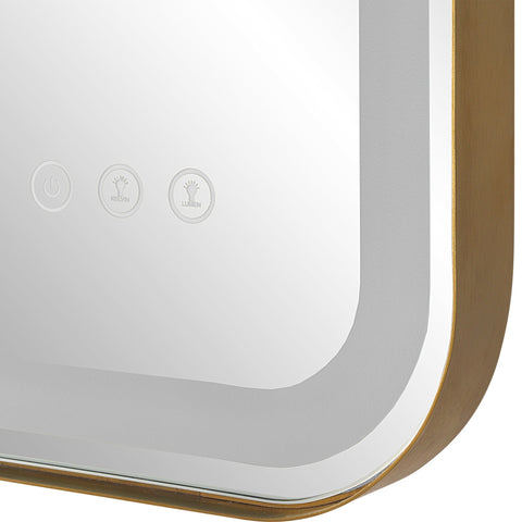 Contemporary Floating Vanity Mirror with Lighting for Bathroom