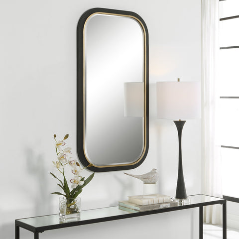 Contemporary Gold Leaf Framed Accent Wall Mirror