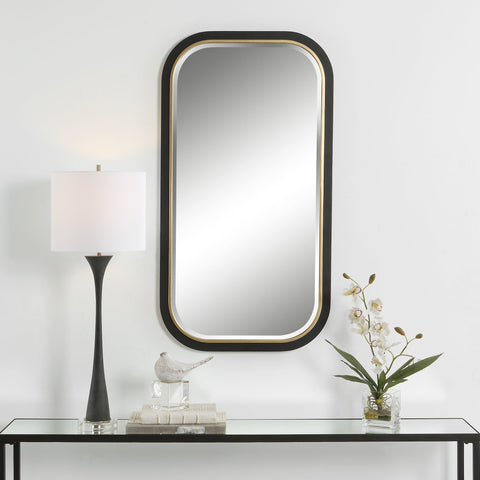 Contemporary Gold Leaf Framed Accent Wall Mirror