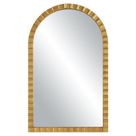 Contemporary Arch Accent Mirror with Gold Leaf Framed Design