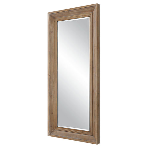 Rustic Wood Full Length Framed Mirror for Living Room