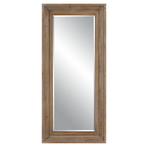 Rustic Wood Full Length Framed Mirror for Living Room