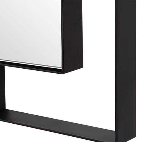 Contemporary Floating Geometric Wall Mirror for Entryway