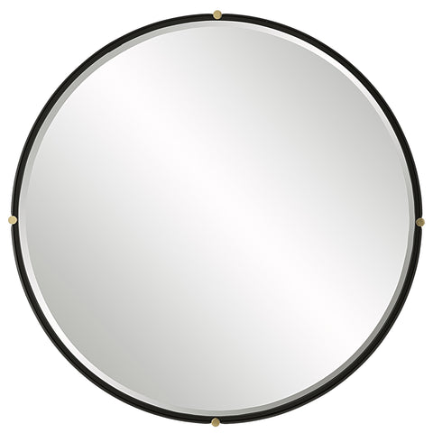 Contemporary Floating Round Wall Mirror for Entryway