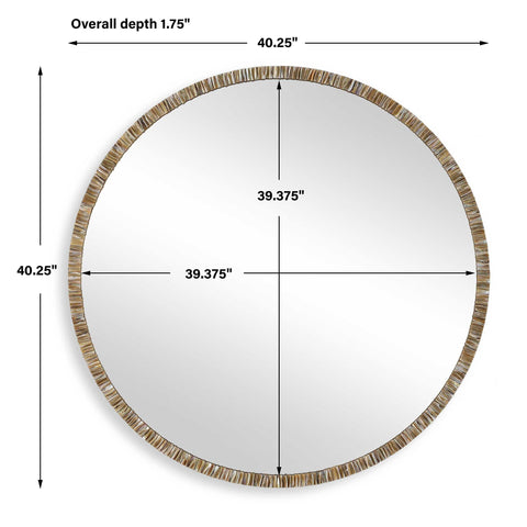 Contemporary Mosaic Round Accent Mirror for Entryway
